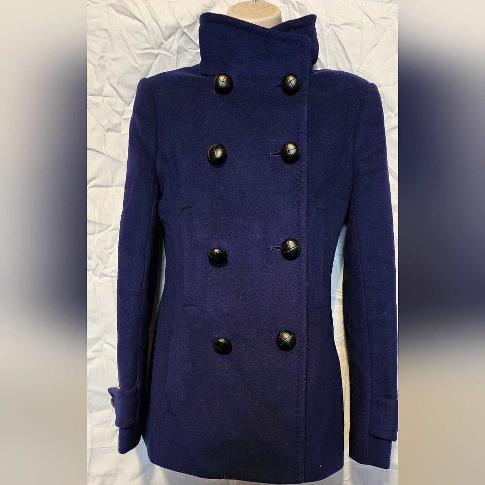T. Babton Women's Blue Peacoat